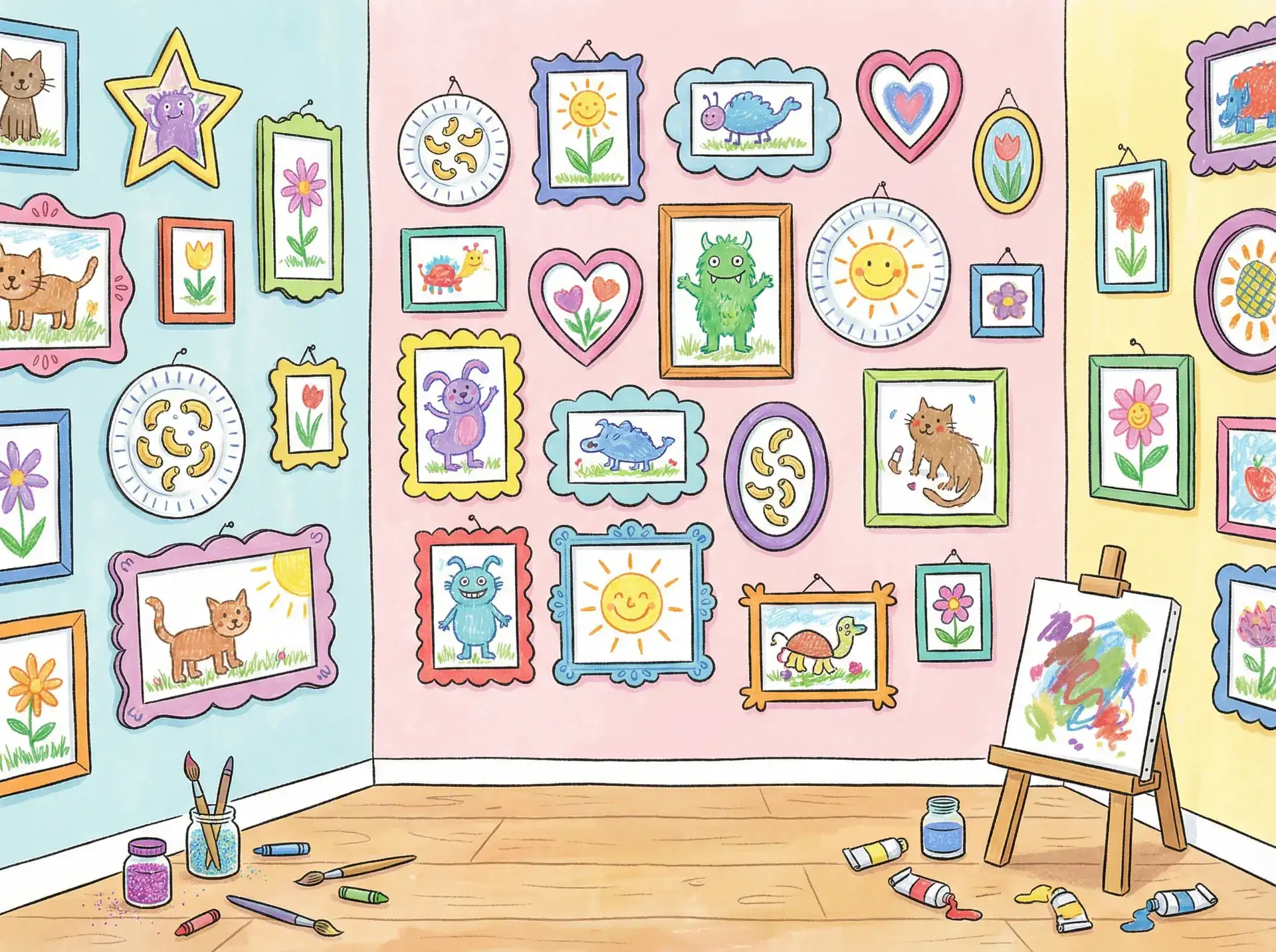 小朋友的彩色画作 - 热播网韩剧 创意展示